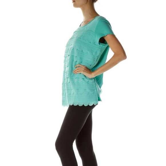 Isaac Mizrahi Baby Blue Ruffled Layered Top - Picture 3 of 3